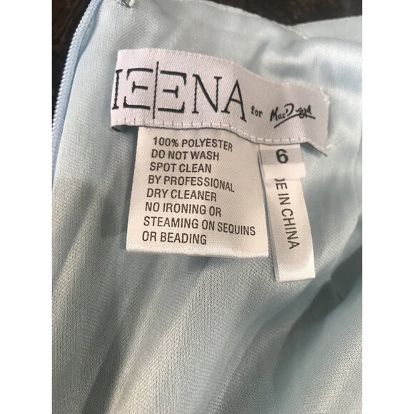 Ieena Mac Duggal Dress Womens Size 6 Powder Blue 26266 One Shoulder Gown Prom - Picture 6 of 8